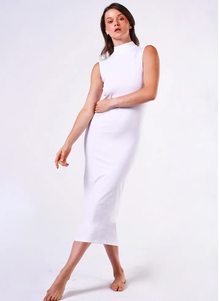 comodo highneck full cut long dress egyptian cotton 100%