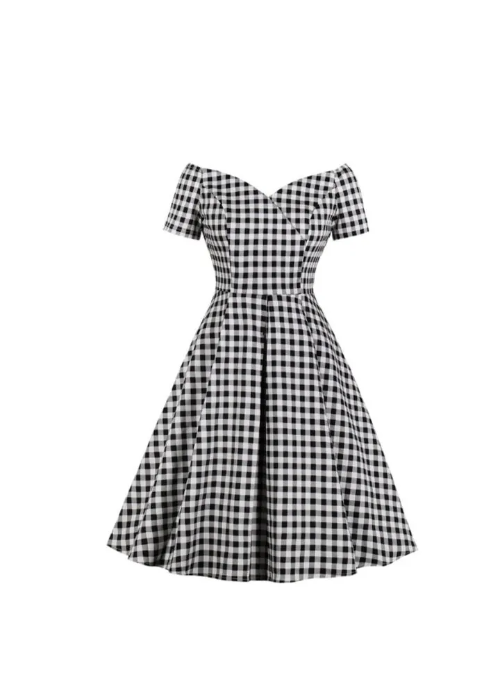 Elegant Midi Dress Black/White