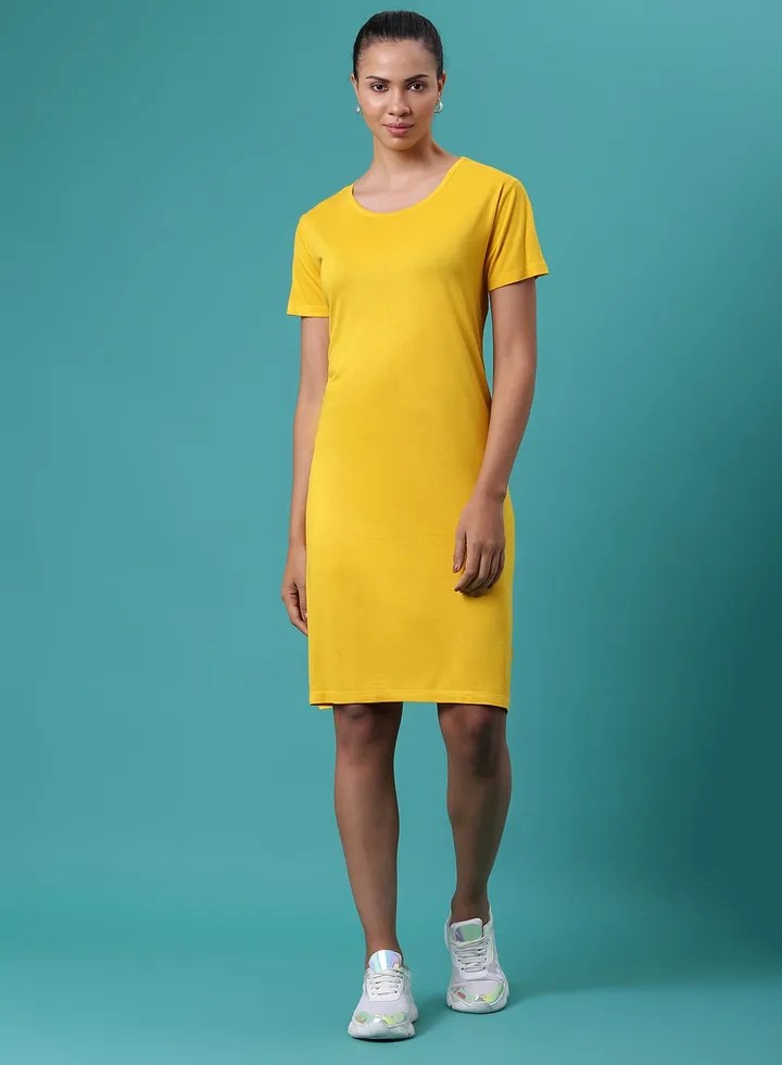 Casual Stylish Dress Mustard