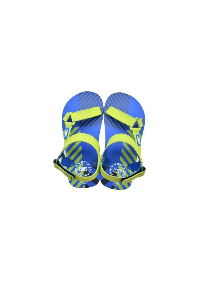 Royal Blue - Neon Green Boys Sporty Sling CUBS Sandal 28