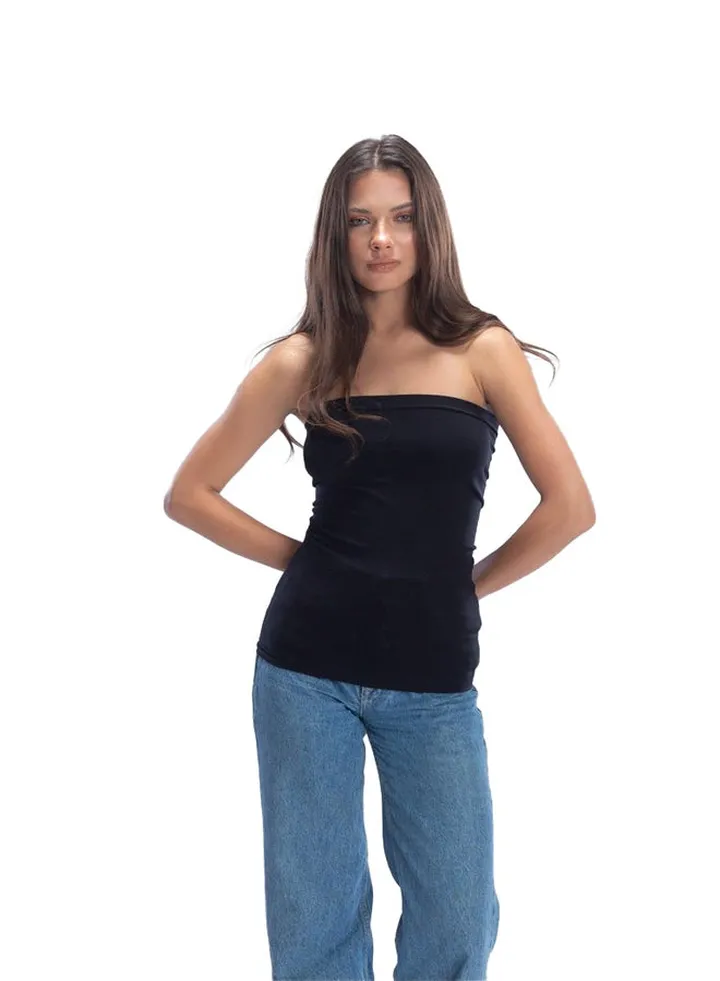 Carina Seamless Strapless Tank Top - black
