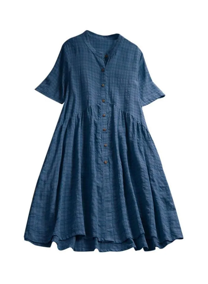 Lace Detailed Midi Dress Blue/White