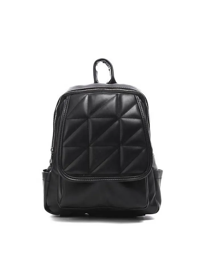 Elegant Leather Backpack Black
