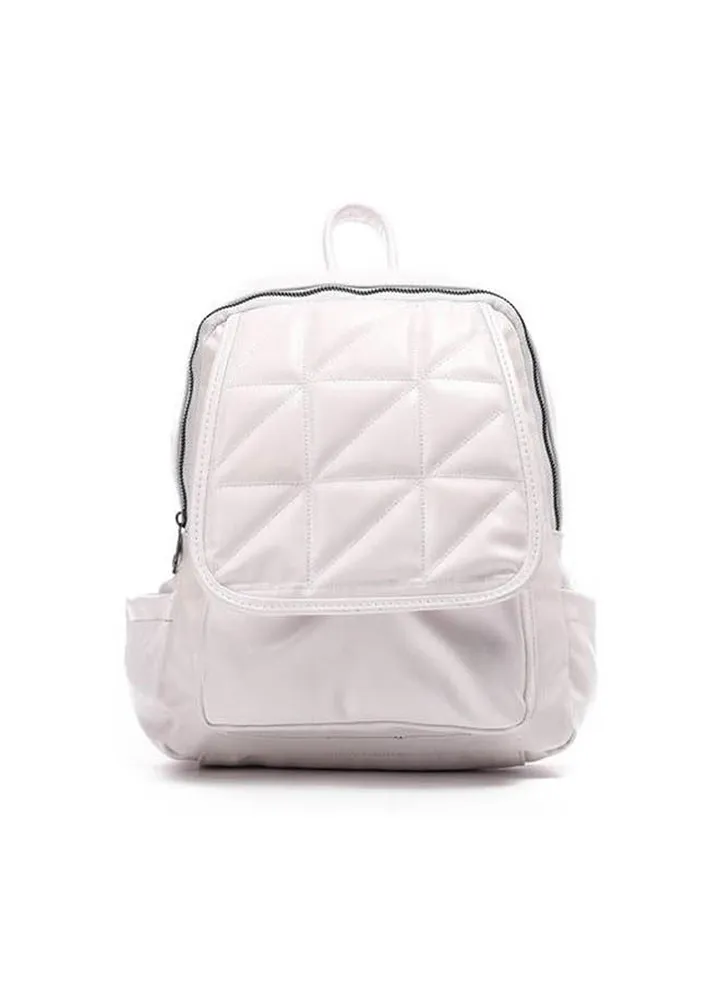 Elegant Leather Backpack White