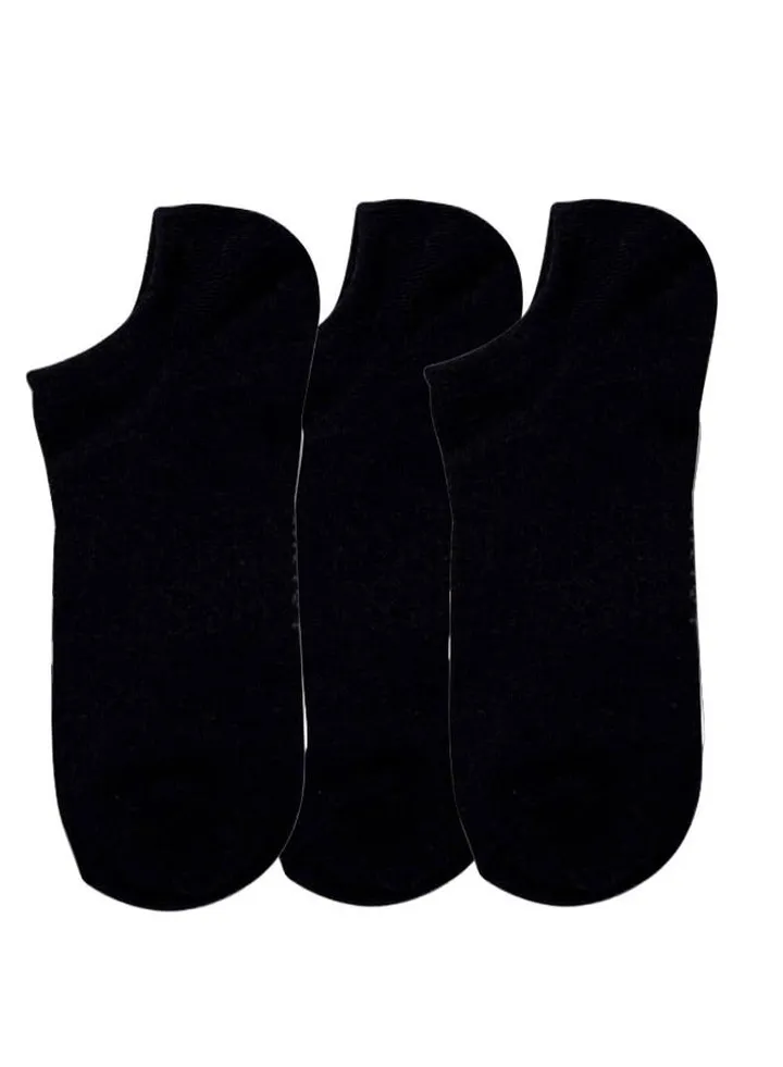 future socks low cut pack of 3 black size 31-35 cotton