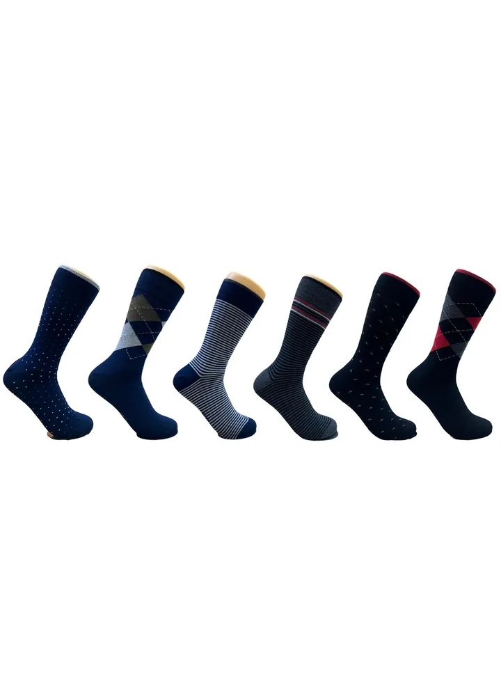 Classic Men Long Socks Pack of 6