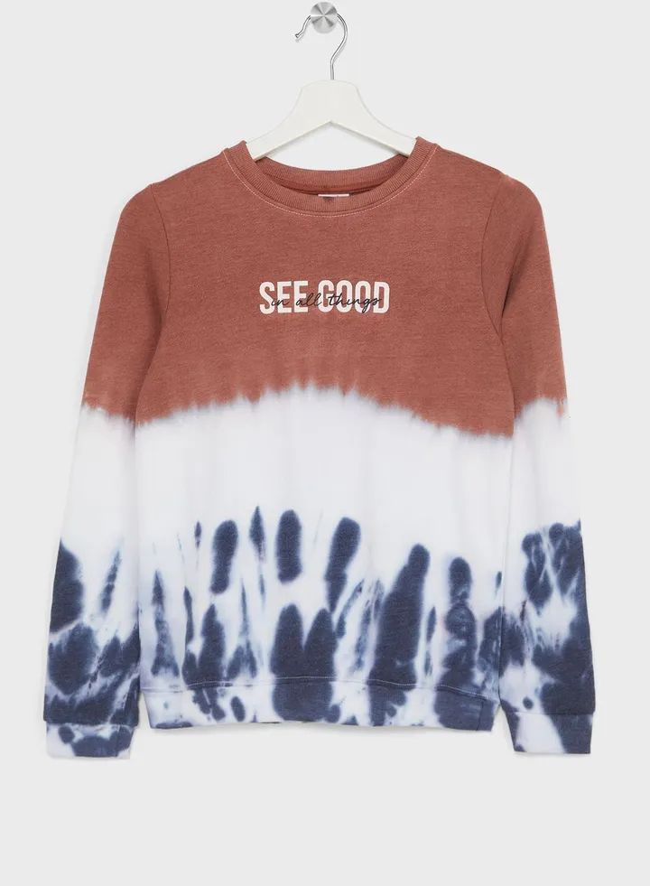 Boys Tie Dye Printed Sweatshirt
