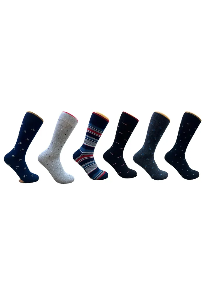 Classic Men Long Socks Design Pack of 6