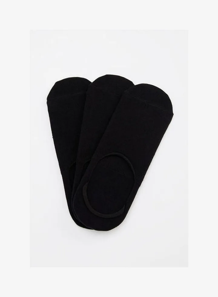Pair Of 3 Solid Pattern Low Cut Socks Black