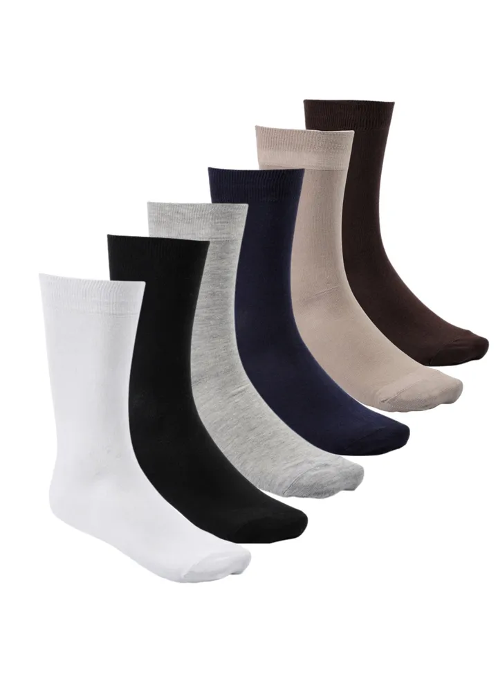 Pack of 6 Cotton Casual Dress Classic Socks for Men