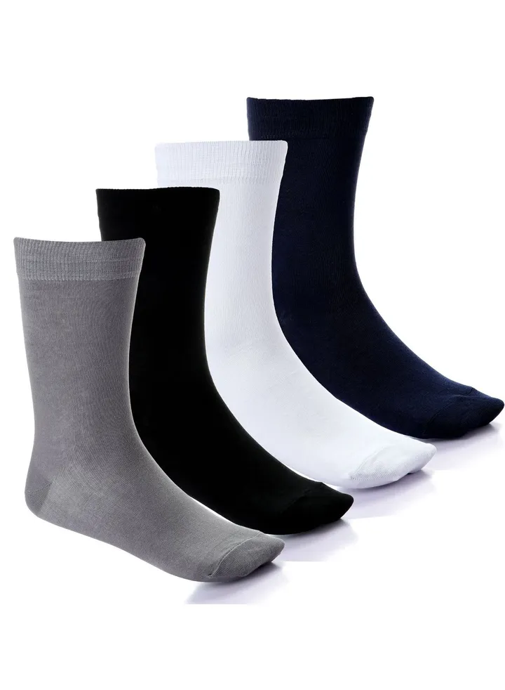 Pack of 4 Cotton Casual Dress Classic Socks for Men