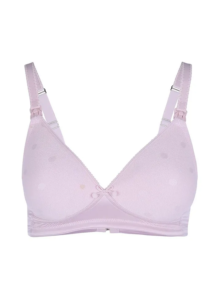 Mousse Padded Plunge Non Wire Nursing Bra Pink