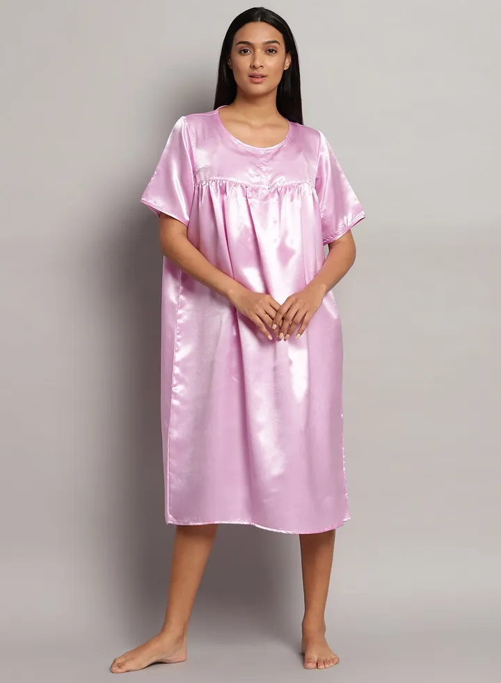 Casual Midi Nightdress Purple