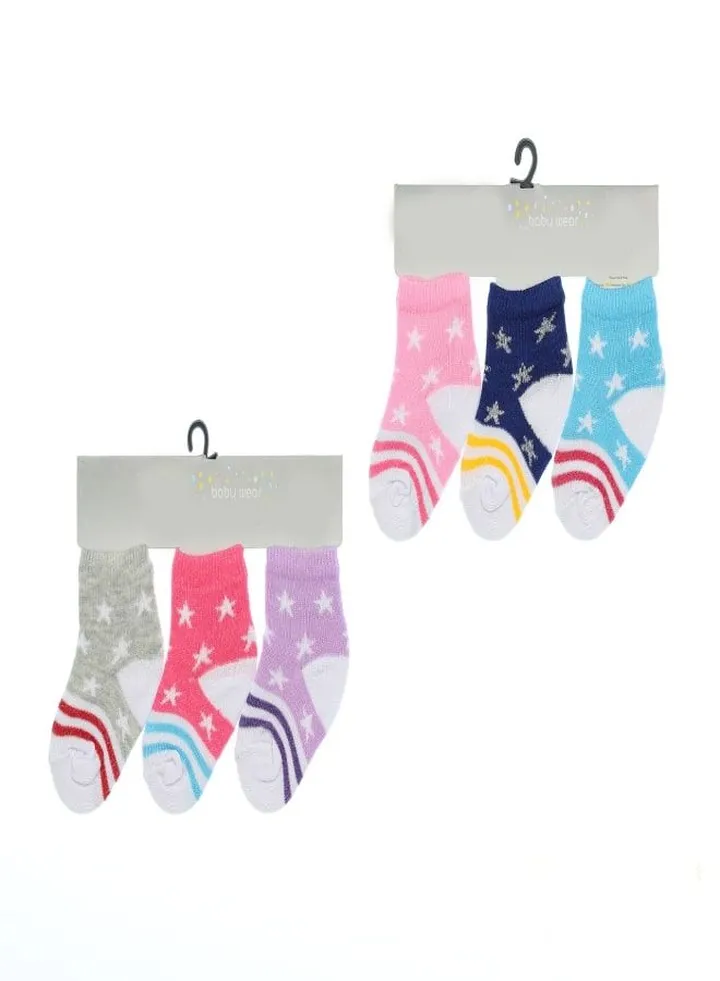 Bundle Of 6 Soft Cotton Socks For Baby Boys & Girls
