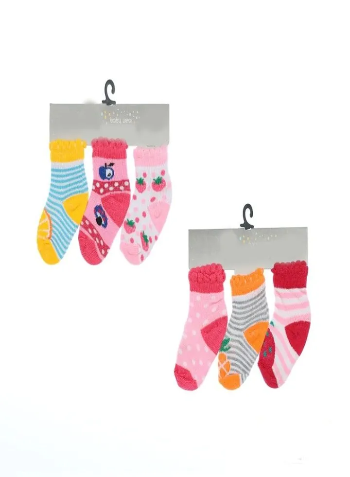 Bundle Of 6 Soft Cotton Socks For Baby Boys & Girls