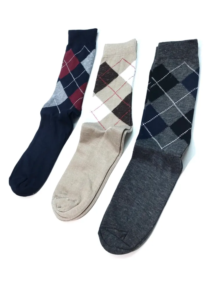 Set of three cotton blend classic high quality men socks