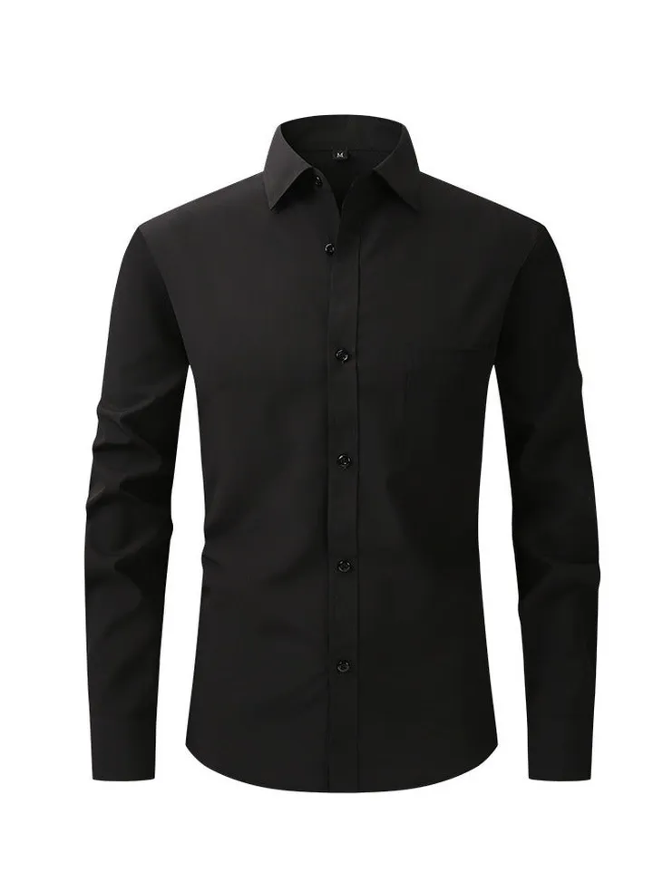Elastic Business Casual Long Sleeved Formal Shirt