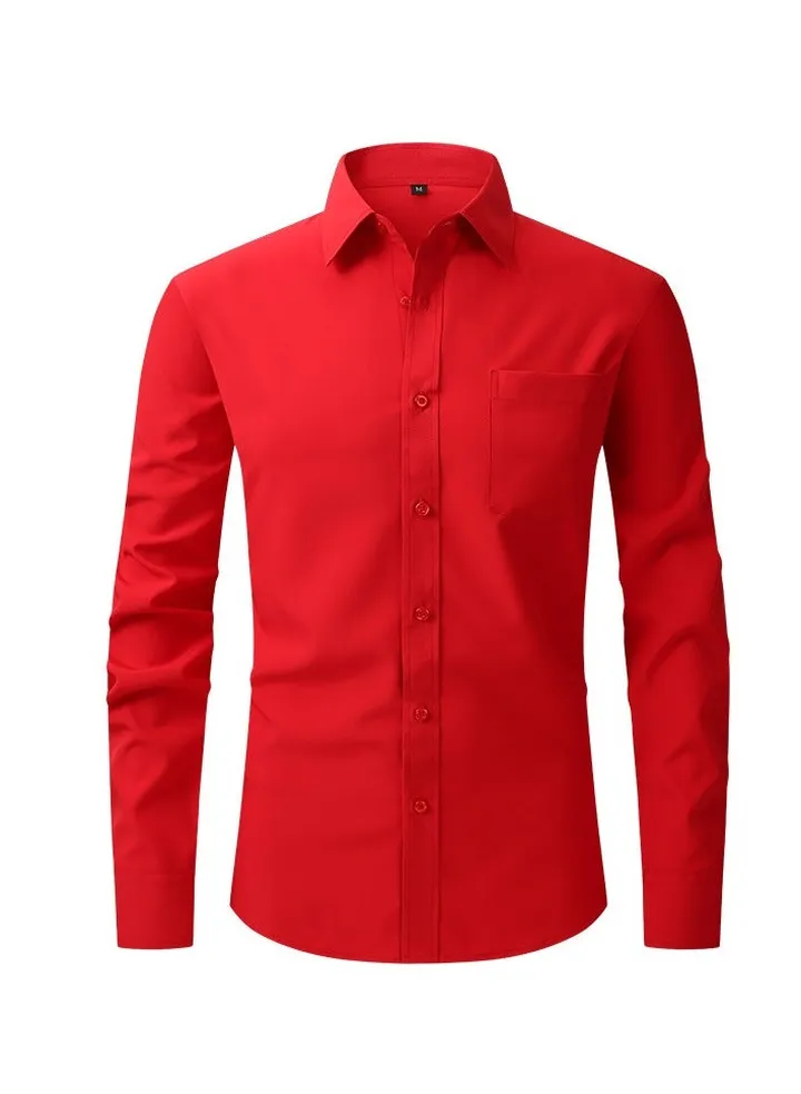 Elastic Business Casual Long Sleeved Formal Shirt