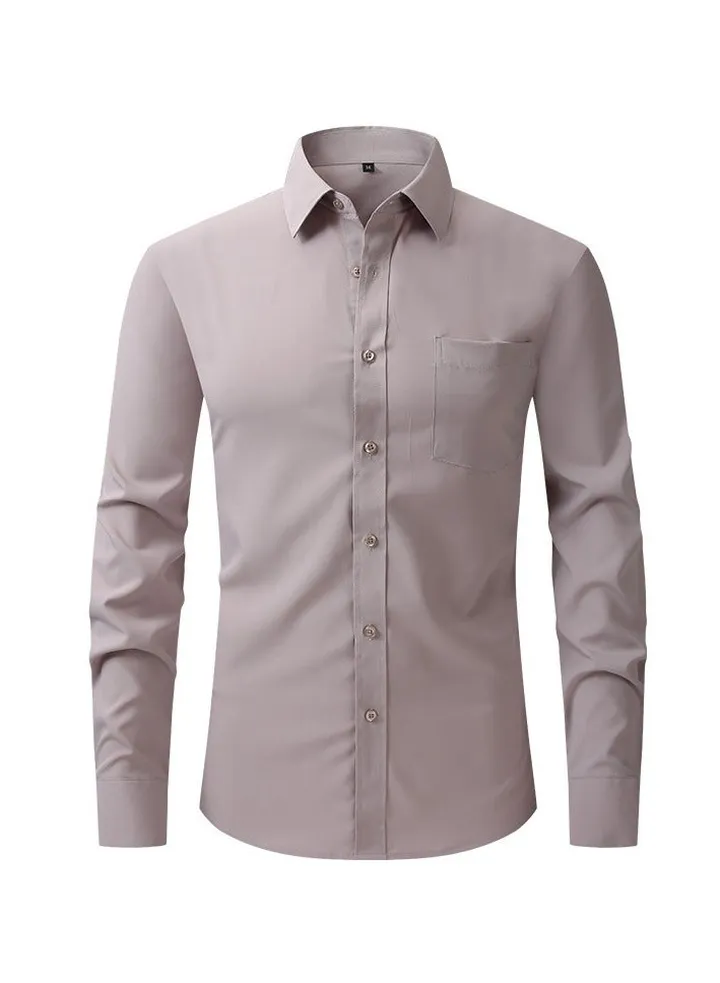 Elastic Business Casual Long Sleeved Formal Shirt