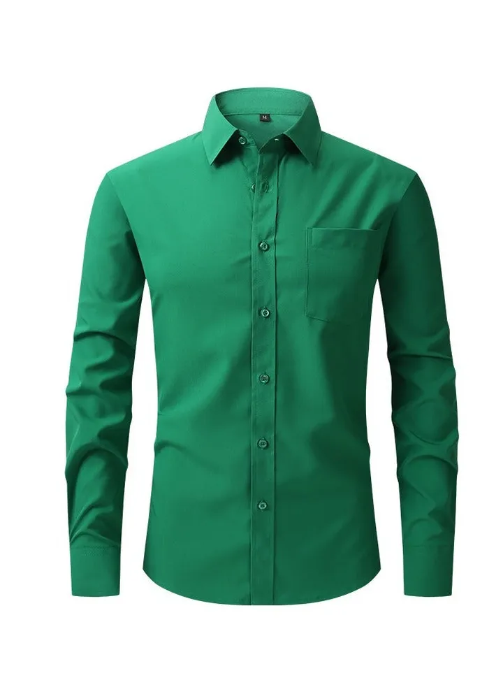 Elastic Business Casual Long Sleeved Formal Shirt