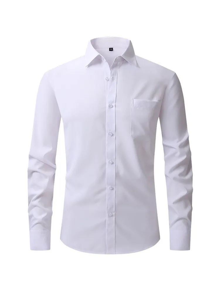 Elastic Business Casual Long Sleeved Formal Shirt