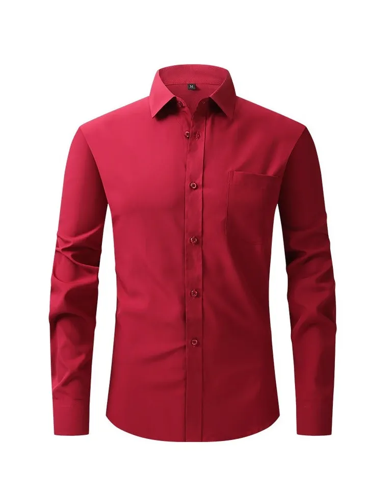Elastic Business Casual Long Sleeved Formal Shirt