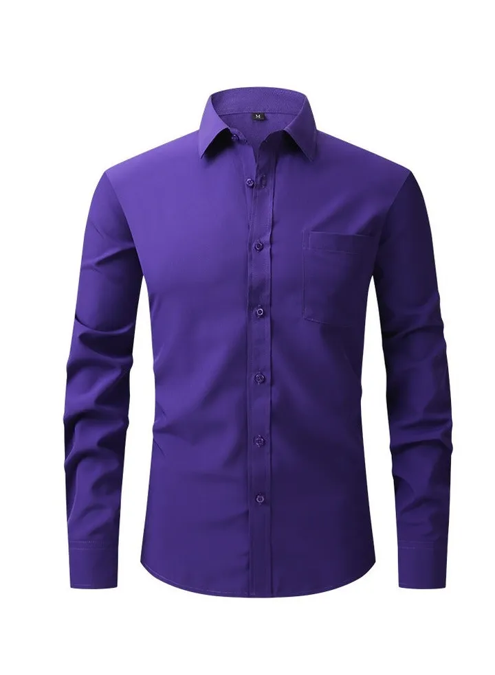Elastic Business Casual Long Sleeved Formal Shirt