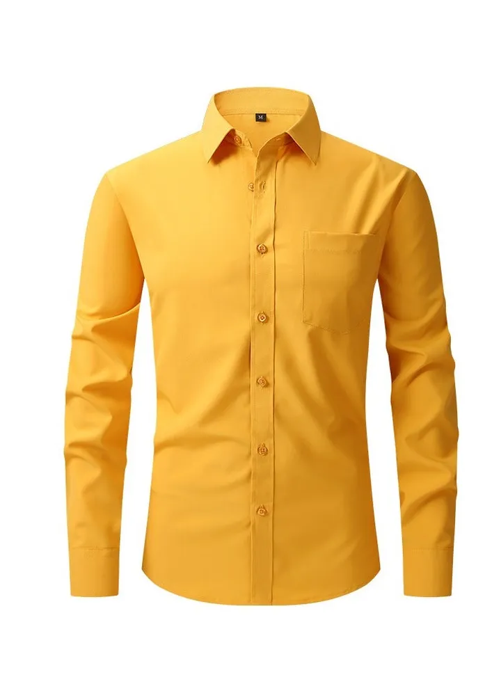 Elastic Business Casual Long Sleeved Formal Shirt