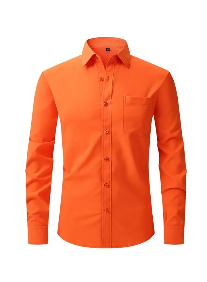 Elastic Business Casual Long Sleeved Formal Shirt