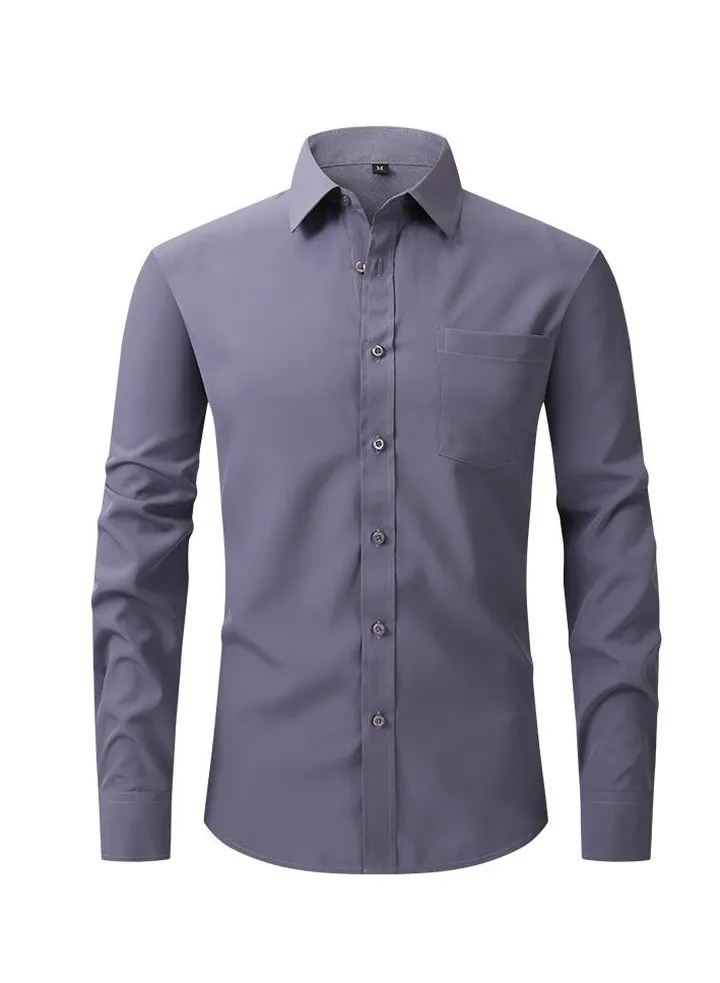 Elastic Business Casual Long Sleeved Formal Shirt
