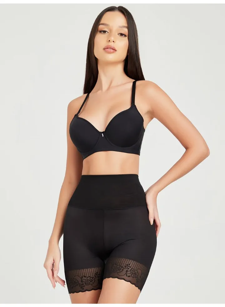 Lace Hem Detail Shapewear Black