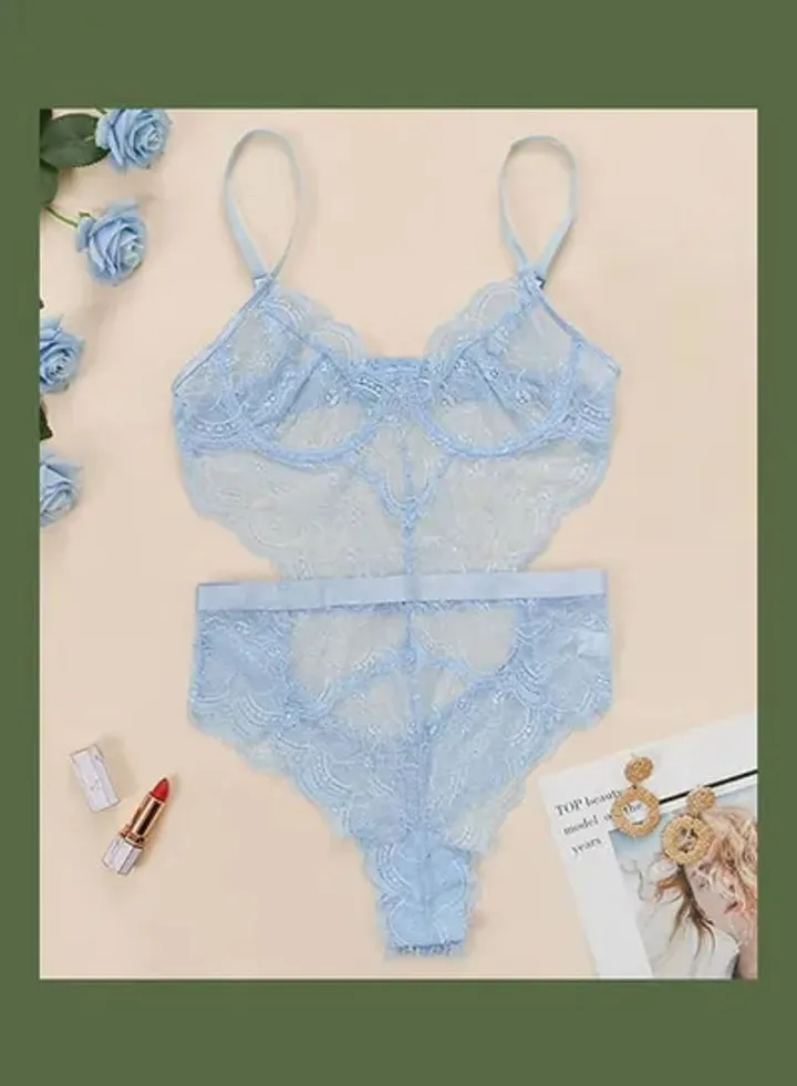 Lace Slim Tunic Jumpsuit Floral Shapewear