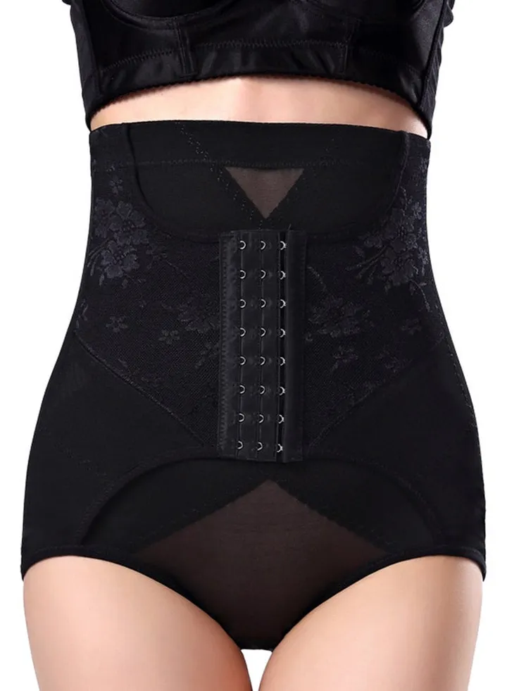 Floral Breathable Shapewear Black