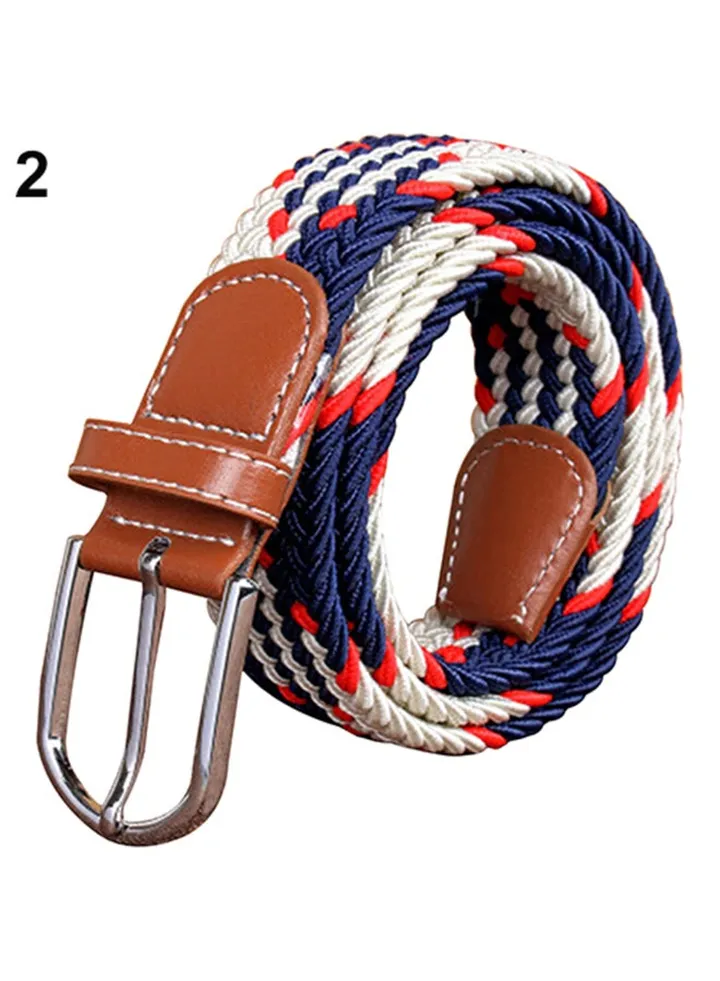Plain Webbing Metal Buckle Belt Multicolour