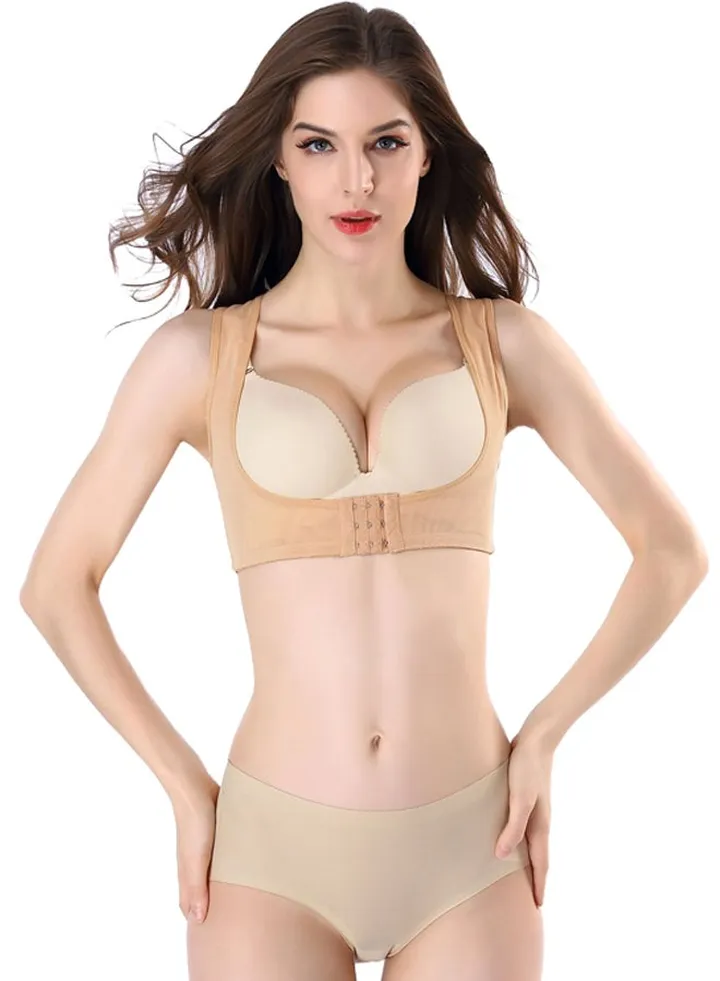 Hook Closure Posture Corrector Shapewear Beige