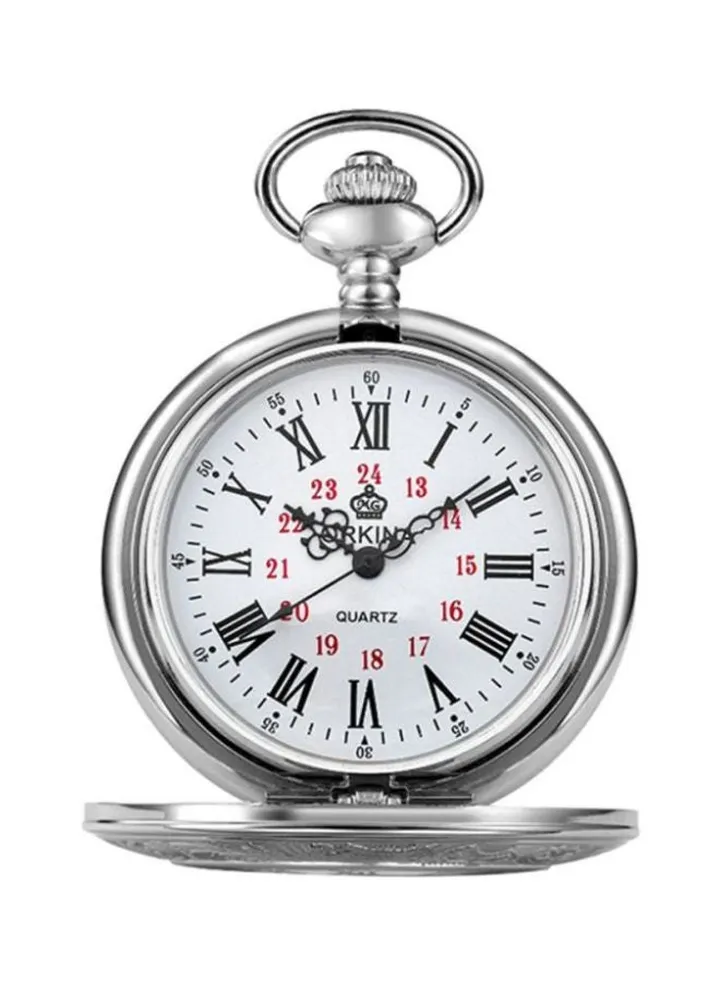 Carved Hollow Stainless Steel Mechanical Pocket Watch ZS523600
