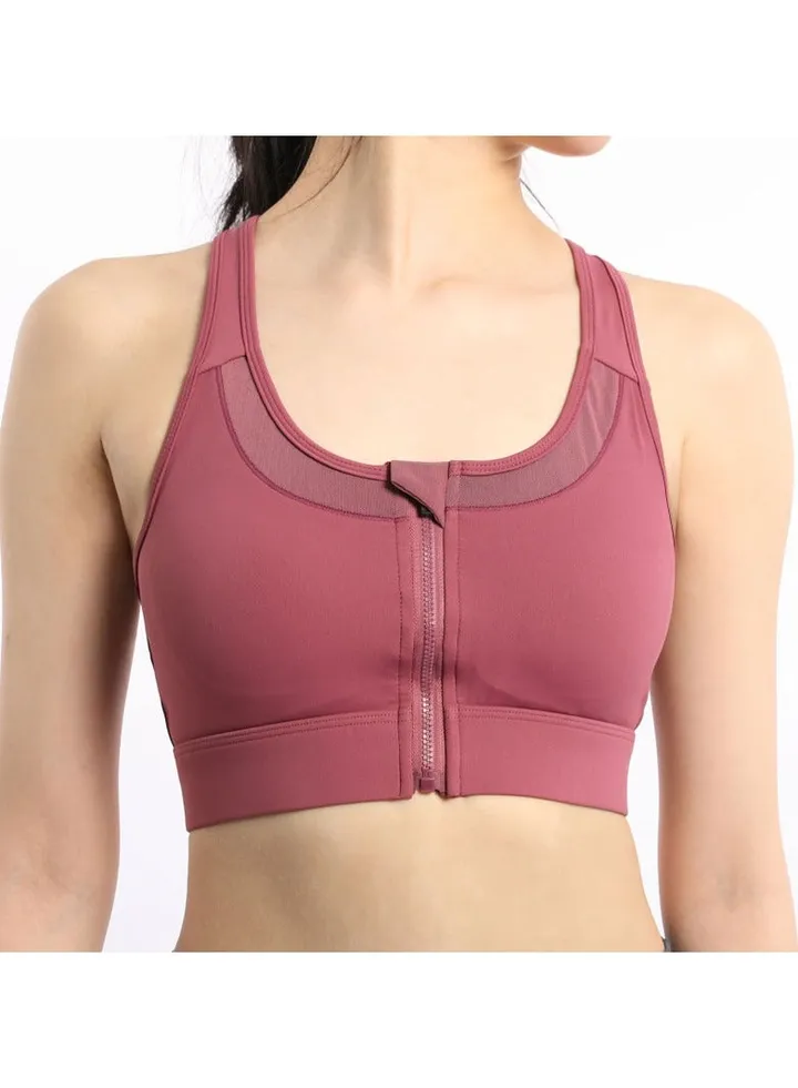 Zipper sports bra Gym running sports bra Push-up vest underwear.