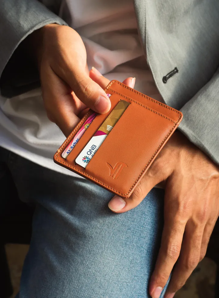 Genuine Leather Card Holder Havane