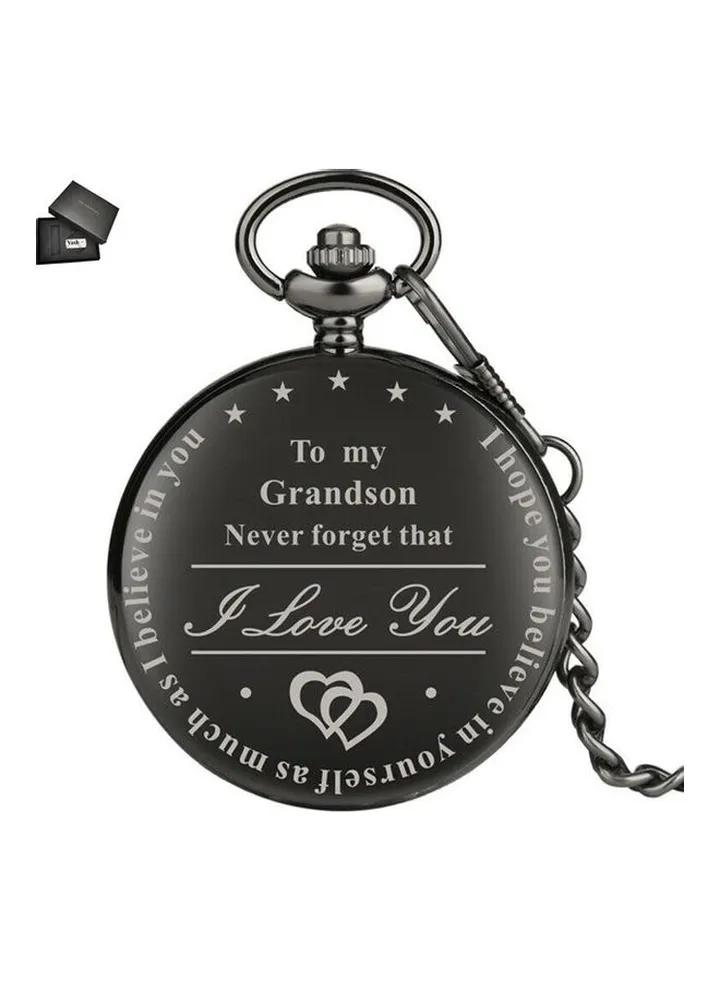 unisex I Love You Grandson Quartz Pocket Watch