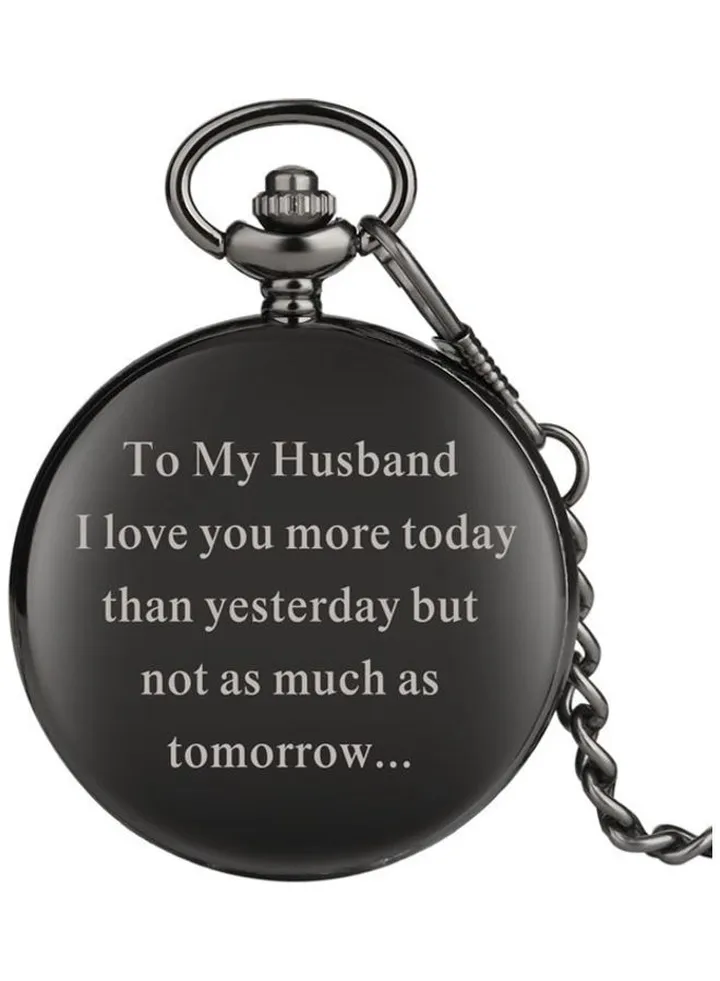 I Love You Husband Today & Tomorrow Quartz Pocket Watch