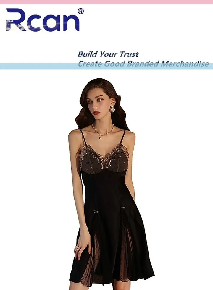Lingerie For Woman V Neck French Silk Gauze Nightdress Babydoll Backless Slip Skirt Dress Sleepwear