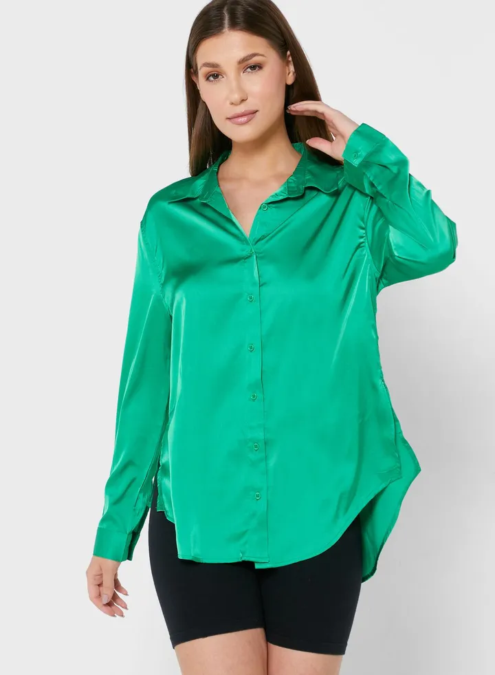 Long Sleeves Satin Shirt