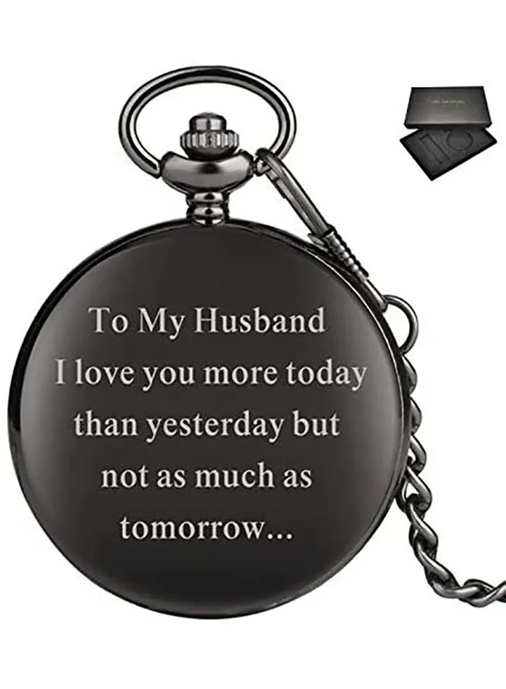 I LOVE YOU Quartz Pocket Watch Souvenir Gift For Husband
