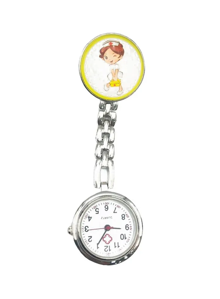 women Brooch Nurse Stainless Steel Analog Watch K-20