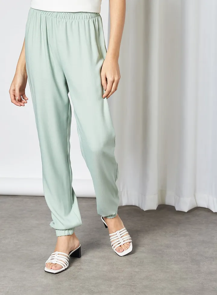 Satin Joggers Green