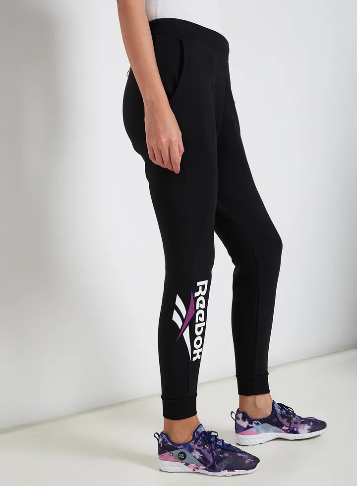 Printed Pattern Casual Joggers Black/White