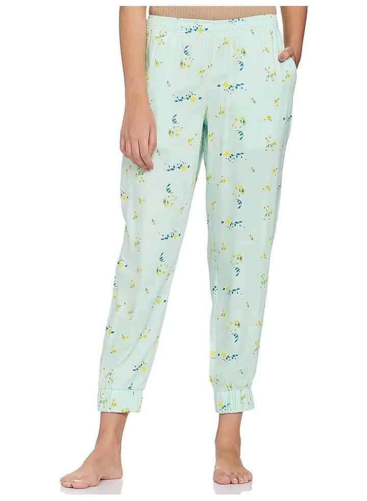Light Green Viscose Women Joggers