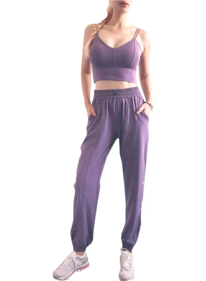 Ribbed Joggers Purple