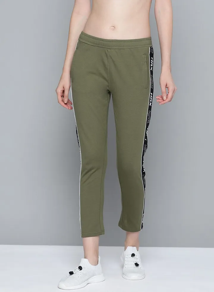 Women's Colourblock Rapid-Dry Joggers Burnt Olive, Jet Black