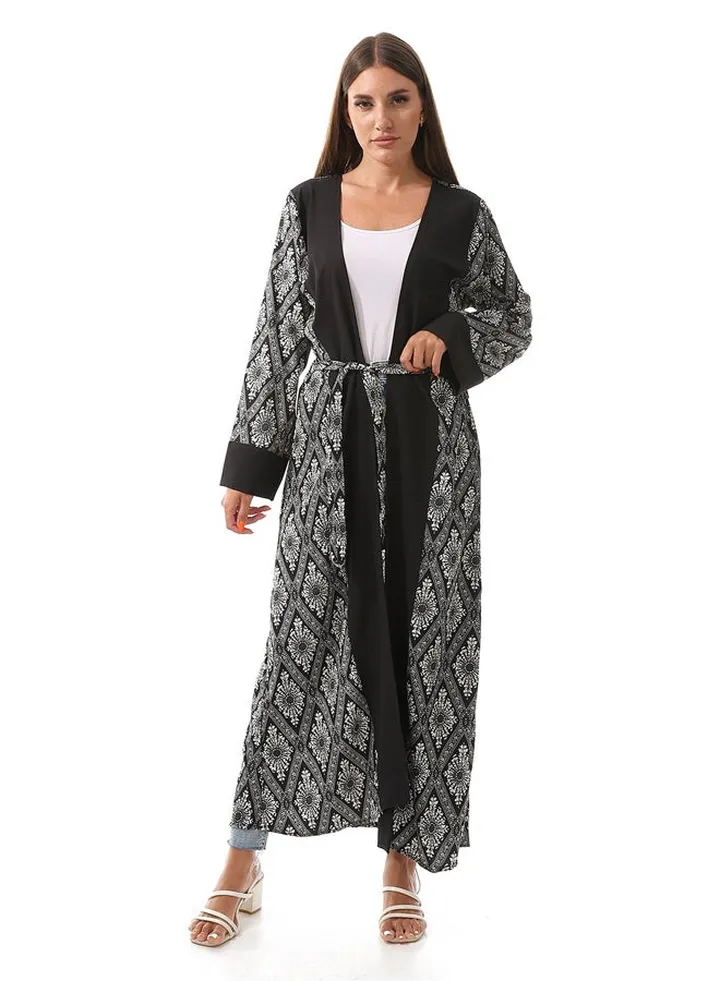 Black & White Argyle Long Cardigan